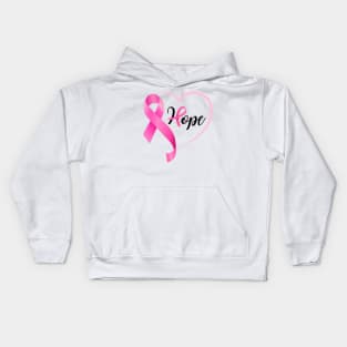 Cancer Awareness Pink Hope Ribbon - Breast Cancer Ribbon Kids Hoodie